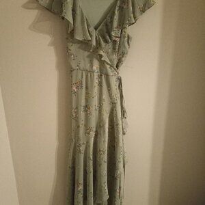 London Times Ruffle Wrap Dress